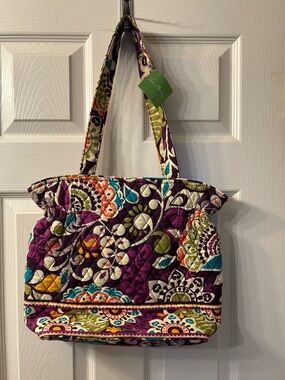 Vera Bradley Retired Purple Multicolor Quilted Floral Tote